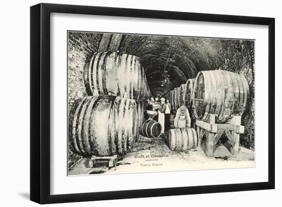 Wine Casks in Storage, Moet et Chandon-null-Framed Art Print