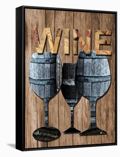 Wine Cellar 2-Sheldon Lewis-Framed Stretched Canvas