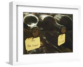 Wine Cellar and Bottles of Clos De Vougeot, France-Per Karlsson-Framed Photographic Print