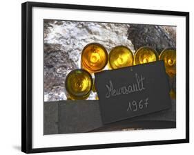 Wine Cellar and Bottles of Meursault, Maison Louis Jadot, Beaune, Burgundy, France-Per Karlsson-Framed Photographic Print