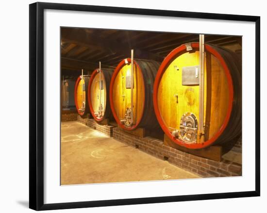 Wine Cellar and Oak Casks, Champagne Jacquesson in Dizy, Vallee De La Marne, Ardennes, France-Per Karlsson-Framed Photographic Print