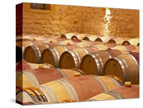 Wine Cellar, Barriques Barrels, Chateau Grand Mayne, Saint Emilion, Bordeaux, France-Per Karlsson-Stretched Canvas