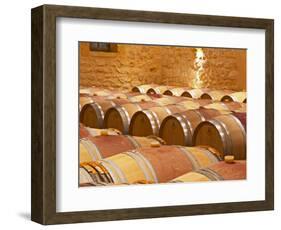 Wine Cellar, Barriques Barrels, Chateau Grand Mayne, Saint Emilion, Bordeaux, France-Per Karlsson-Framed Photographic Print