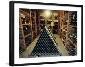 Wine Cellar, Chateau Verrazzano, Chianti, Tuscany, Italy, Europe-Bruno Morandi-Framed Photographic Print