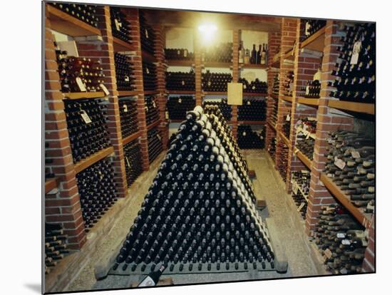 Wine Cellar, Chateau Verrazzano, Chianti, Tuscany, Italy, Europe-Bruno Morandi-Mounted Photographic Print