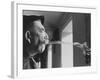 Wine Cellar Master and Taster Spitting Wine-Carlo Bavagnoli-Framed Photographic Print