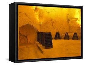 Wine Cellar, Old Chalk Quarry, Champagne Ruinart, Reims, Marne, Ardennes, France-Per Karlsson-Framed Stretched Canvas