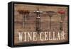 Wine Cellar Reclaimed Wood Sign-Anastasia Ricci-Framed Stretched Canvas