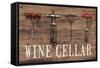 Wine Cellar Reclaimed Wood Sign-Anastasia Ricci-Framed Stretched Canvas