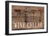 Wine Cellar Reclaimed Wood Sign-Anastasia Ricci-Framed Art Print