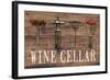 Wine Cellar Reclaimed Wood Sign-Anastasia Ricci-Framed Art Print