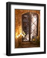 Wine Cellar with Bottles Behind Iron Bars, Stockholm, Sweden-Per Karlsson-Framed Premium Photographic Print