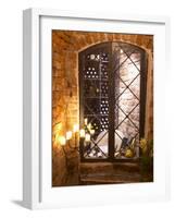 Wine Cellar with Bottles Behind Iron Bars, Stockholm, Sweden-Per Karlsson-Framed Photographic Print