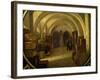 Wine Cellar with Wine Barrels-null-Framed Giclee Print