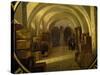 Wine Cellar with Wine Barrels-null-Stretched Canvas