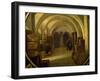 Wine Cellar with Wine Barrels-null-Framed Giclee Print