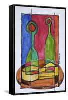 Wine, cheese and baguette lunch, Paris, France-Richard Lawrence-Framed Stretched Canvas