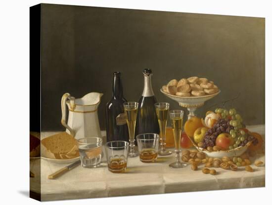 Wine, Cheese, and Fruit, 1857-John F. Francis-Stretched Canvas