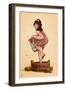 Wine Crushing Pinup Girl-Lantern Press-Framed Art Print