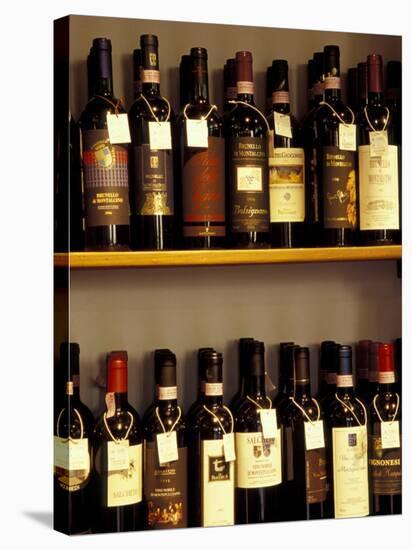 Wine Display, Pienza, Tuscany, Italy-Merrill Images-Stretched Canvas