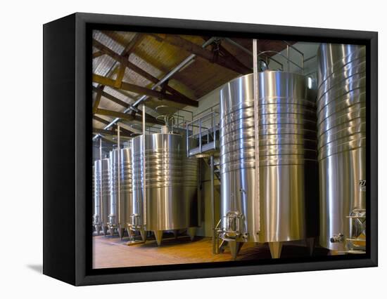 Wine Fermentation Tanks, Chateau Comtesse De Lalande, Pauillac, Gironde, France-Michael Busselle-Framed Stretched Canvas