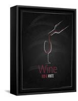 Wine Glass Chalkboard Menu Background-Pushkarevskyy-Framed Stretched Canvas