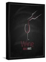 Wine Glass Chalkboard Menu Background-Pushkarevskyy-Stretched Canvas