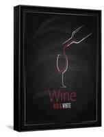 Wine Glass Chalkboard Menu Background-Pushkarevskyy-Framed Stretched Canvas