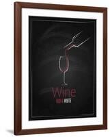 Wine Glass Chalkboard Menu Background-Pushkarevskyy-Framed Art Print