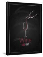 Wine Glass Chalkboard Menu Background-Pushkarevskyy-Framed Stretched Canvas