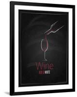 Wine Glass Chalkboard Menu Background-Pushkarevskyy-Framed Art Print