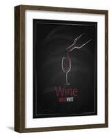 Wine Glass Chalkboard Menu Background-Pushkarevskyy-Framed Art Print