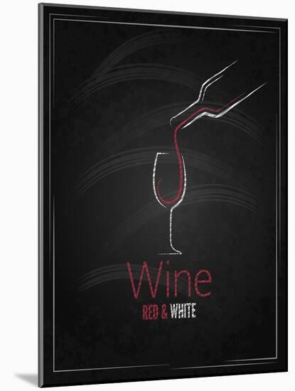 Wine Glass Chalkboard Menu Background-Pushkarevskyy-Mounted Art Print