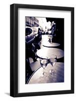 Wine Glasses at an Outdoor Cafe, Paris, France-Russ Bishop-Framed Photographic Print