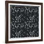 Wine Glasses Pattern-TashaNatasha-Framed Art Print