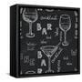 Wine Glasses Pattern-TashaNatasha-Framed Stretched Canvas