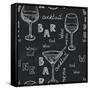 Wine Glasses Pattern-TashaNatasha-Framed Stretched Canvas