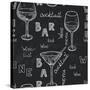 Wine Glasses Pattern-TashaNatasha-Stretched Canvas