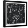 Wine Glasses Pattern-TashaNatasha-Framed Art Print