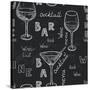 Wine Glasses Pattern-TashaNatasha-Stretched Canvas