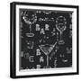 Wine Glasses Pattern-TashaNatasha-Framed Art Print