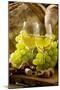 Wine Glasses with White Wine and Grapes-null-Mounted Photographic Print