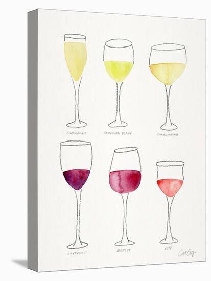 Wine Glasses-Cat Coquillette-Stretched Canvas