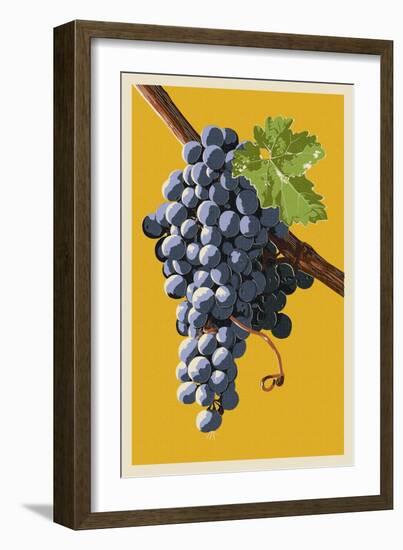 Wine Grapes-Lantern Press-Framed Art Print