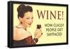 Wine How Classy People Get Wasted Funny Poster-null-Framed Poster