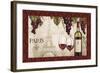 Wine in Paris I Damask Border-Janelle Penner-Framed Art Print