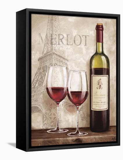 Wine in Paris III-Janelle Penner-Framed Stretched Canvas