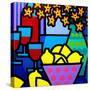 Wine, Lemons and Flowers-John Nolan-Stretched Canvas