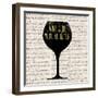 Wine Lino Print 1-Evangeline Taylor-Framed Art Print