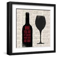 Wine Lino Print 2-Evangeline Taylor-Framed Art Print